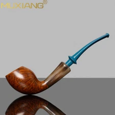 MUXIANG Smooth Cutty Pipe Handmade Briar Wooden Tobacco Pipe Horn Ring Gift Box