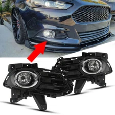 Pair Fog Light for 2013-2016 Ford Fusion Wiring Kit Front Bumper Bulbs & Bezel