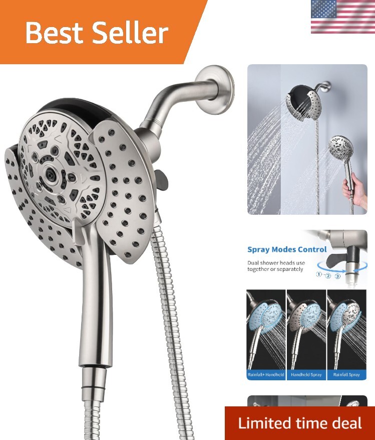 2.5GPM Shower Heads with Handheld Spray Combo: 7.2