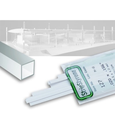 (5,09 /m) Evergreen Quadratrohr 4,8 x 4,8 mm Nr. 253, 3 Stück, Länge 355 mm