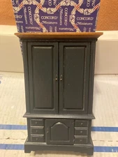 CONCORD DOLLHOUSE DARK GREEN, BROWN ARMOIRE, CABINET #1034, NIB, NICE!!