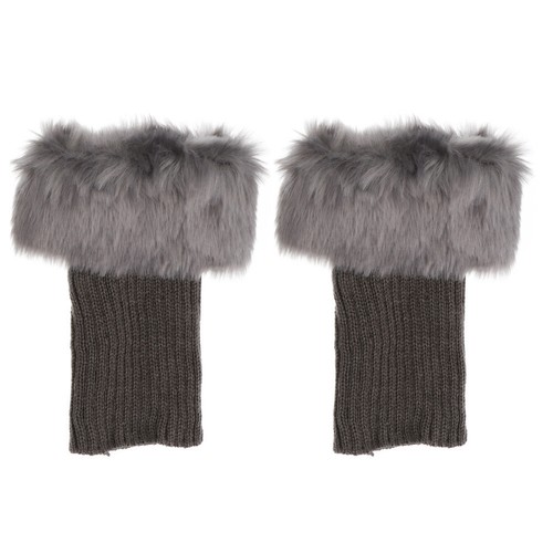 Women Boot Cuffs Faux Fur Cuffs Winter Woolen Sock Leg Boot Socks Short - Picture 12 of 12