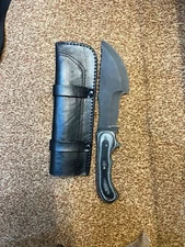 HSK forest Tracker Knife Black Linen Micarta Handle Sheath 62 HRC D2 Tool Steel