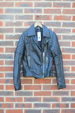 *stunning Rare!* Allsaints Ladies Black Walker Leather Biker Jacket Uk8 Us4 C