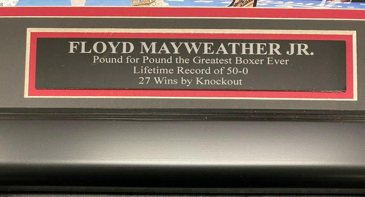 FLOYD MAYWEATHER JR. AUTOGRAPHED 8X10 PHOTO VS MANNY PACQUIAO FRAMED PSA COA view 3