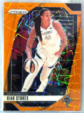 Kiah Stokes 2024 Panini Prizm WNBA Orange Lazer Prizm Card-#122 Las Vegas Aces