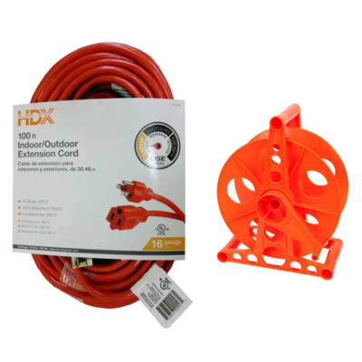 100 Ft. 16/3 Indoor/Outdoor Extension Cord, 150 Ft. 16/3 Cord Storage Reel