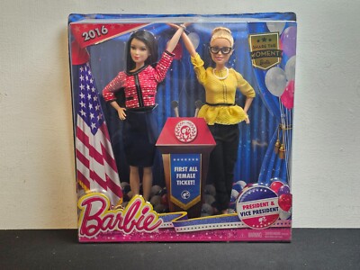 2016 First All Female Ticket President & Vice President Barbie Doll Set