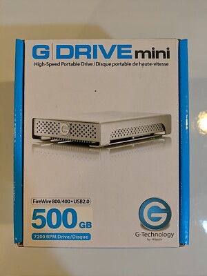 G-Technology G-Drive Mini 500GB 7200rpm HDD in box - NO AC POWER CABLE OR CASE