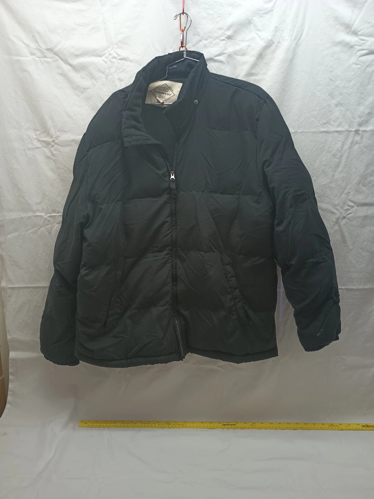 St. John's Bay Puffer Jacket Mens Sz XLarge Black Winter Coat
