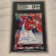Jarren Duran Red Refractor # /10 Auto -  2020 Bowman’s Best Autograph