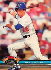 Brett Butler 1991 Stadium Club 389  Los Angeles Dodgers  Baseball Card