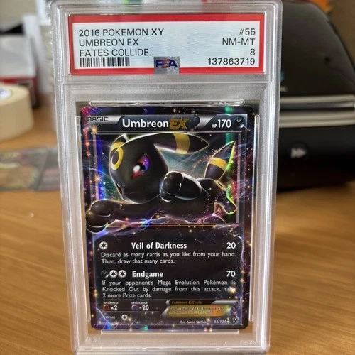 2016 POKEMON XY FATES COLLIDE #55 UMBREON EX PSA 8