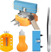Watch Battery Replacement Kit 4 Piece, Watch Case Opener Set with Remover Holder