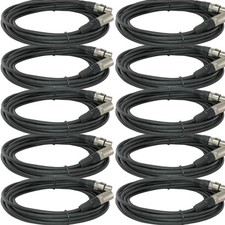 10Pack 25 FT Foot XLR 3 Pin Male Female MIC Microphone Shielded Audio Cable Cord