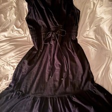 Michael Kors Black Stretch Cotton Tiered Dress