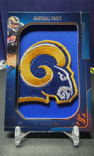 2025 Panini Silhouette Jumbo Memorabilia Marshall Faulk Rams Patch Logo* READ🔥