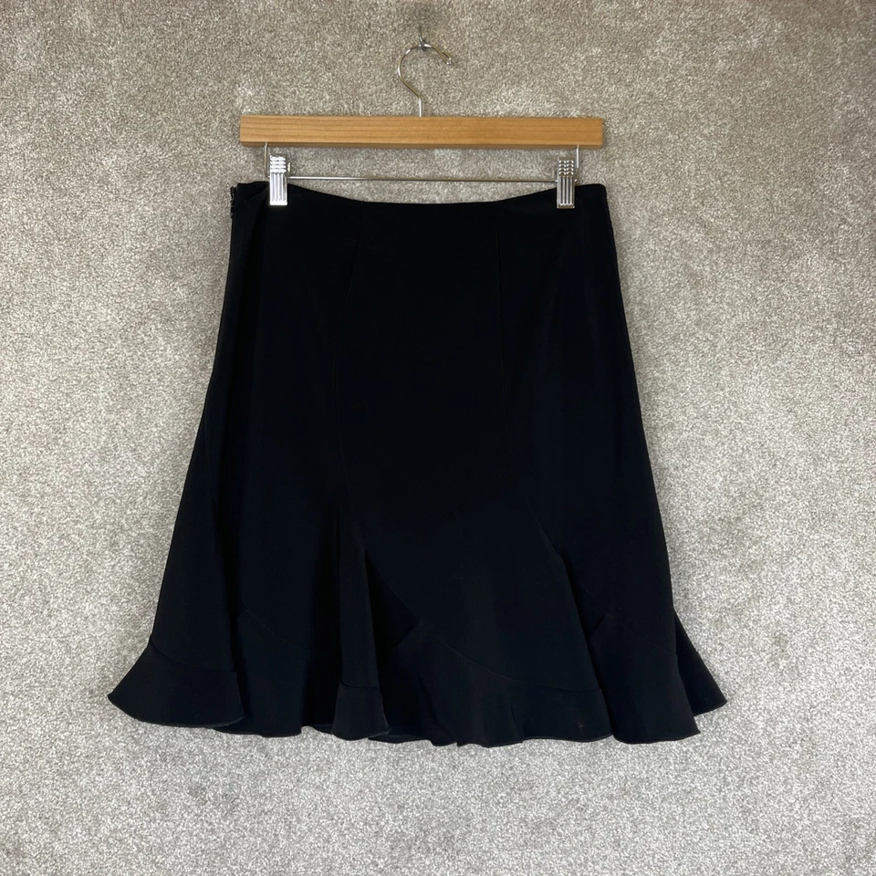 Falda Casa Blanca Mercado Negro Mujer 4 Negra Acampanada Cremallera Lateral Hasta la Rodilla- 2878* Foto 4 de 4