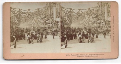 STEREOSKOPISCHES FOTO B.W KILBURN James Street aus dem Marlborough House Dia
