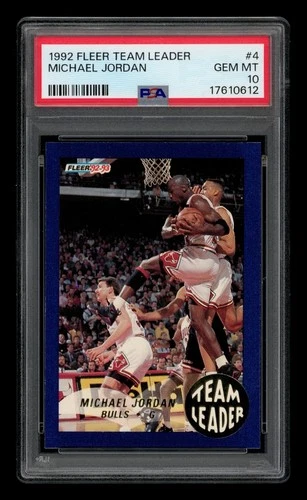 1992-93 Fleer Team Leader: # 4 Michael Jordan PSA 10 GEM MINT