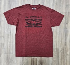 Levi Strauss Mens Sz Large T Shirt Short Sleeve Red