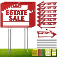 14Pcs Estate Sale Signs,17" x 13",Estate Arrows Yard Sign 17" x 13", red