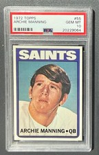 1972 Topps Archie Manning #55 PSA Gem Mint 10