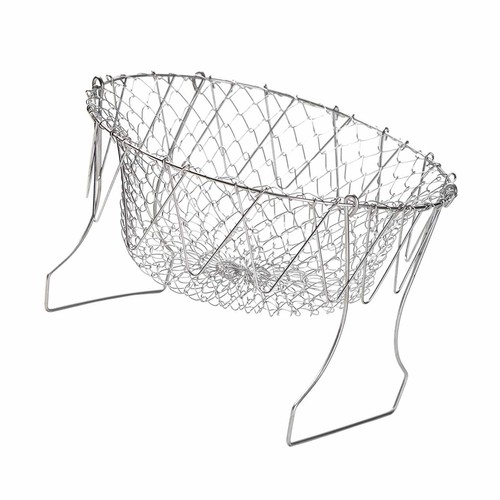 Stainless Steel Frying Basket Foldable Moderate Mesh Density Versatile Cookin GH - Picture 5 of 12
