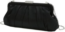 Satin formal purse clutch evening, black