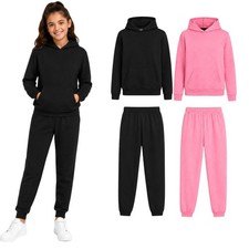 Girls Sweat Suit Set - 4 Piece Soft Fleece Lightweight Pullover Hoodie and Jo...