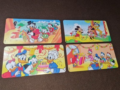 4er Set Nestlé Postkarten Vintage 90er Ducktales Dagobert 19,3x9,7cm Disney 