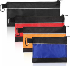 4 Pack Tool Pouch, Small Tool Bag with Zipper, 1680D Oxford Waterproof Multipurp