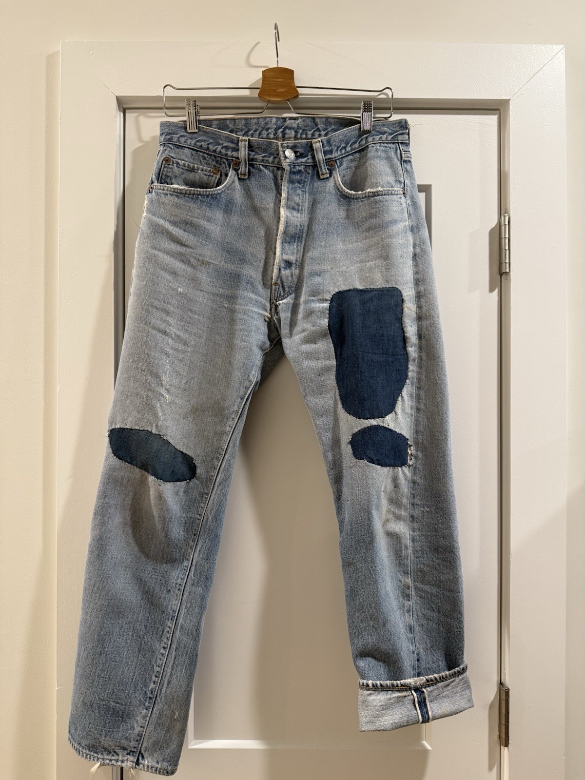 Vintage 80s Levi’s 501 Redlines Repairs Patches Denim Jeans Great Wear
