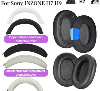 Headphone Zipper Headbeam Earpad Cushion Cover For Sony INZONE H7 H9 Cooling Gel