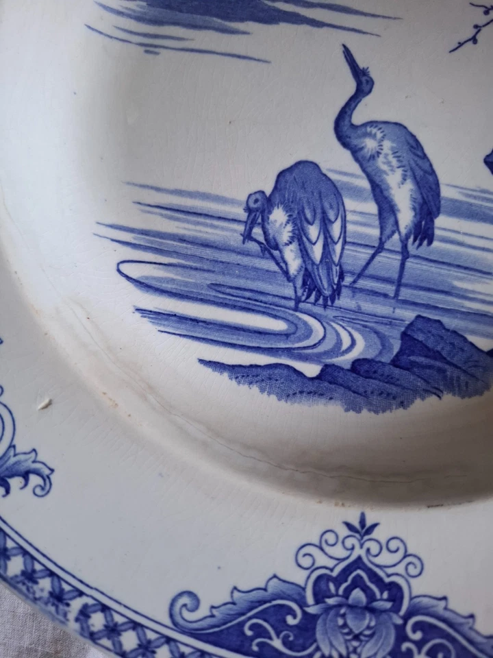 3 anciennes assiettes creuses en faience GIEN CHARDONS et autre - Photo 3/4