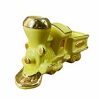 Vintage Art Pottery Train Planter Ceramic Lime Green Gold Engine — photo 3