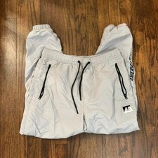 American Eagle Gray Joggers With Black Zipper Detailing Size Small Athleisure