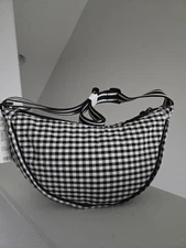 Uniqlo Mini Round Gingham Shoulder Bag Black NWT