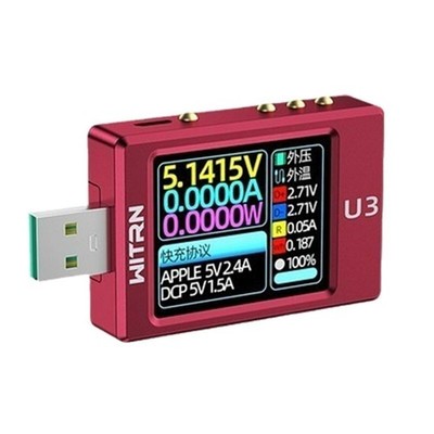 WITRN Red CNC U3 Version USB Tester Voltage Meter PD3.1 Cheater-- *mp