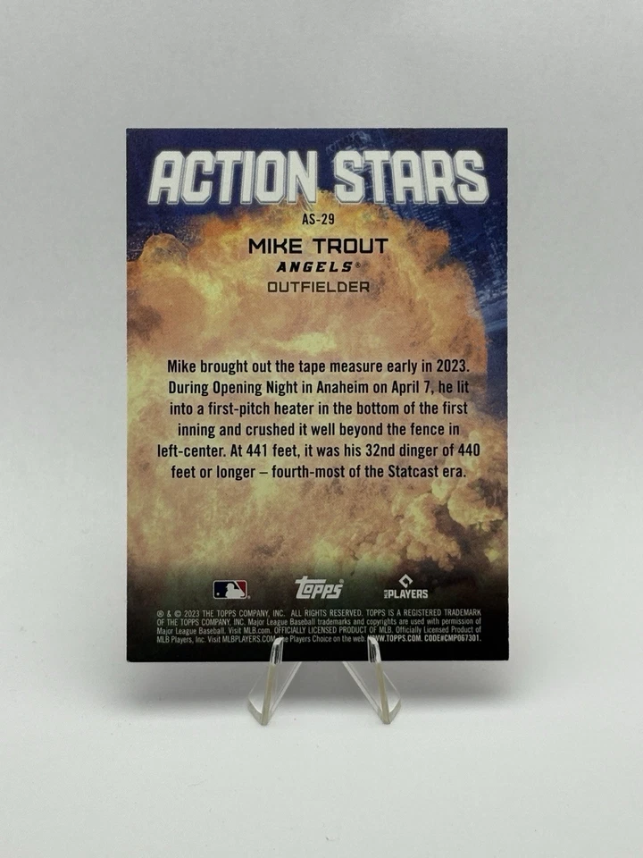MIKE TROUT 2023 Topps Update Series - Action Stars #AS-29 - Image 2 of 2