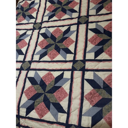 Vintage Queen Size Pinwheel Star Quilt Bettwäsche Decke - Bild 8 von 8