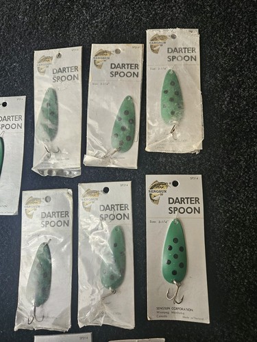 (10 Packs Included)Sengsung Fishing Darter Spoons Various Sizes Grn W/Black Dots - Picture 3 of 9