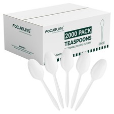 2000 Pack White Plastic Spoons Bulk, Disposable Teaspoons, Plastic Silverware...