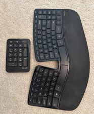 Microsoft Sculpt Ergonomic Wireless Keyboard and Number Pad Model 1559 W/ USB