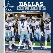 Turner Licensing NFL Dallas Cowboys 2026 Wall Calendar  12'' X 12''  12 Mo.
