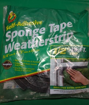 Vintage Manco Duck Sponge Tape Weatherstrip 3/4'' x 1/2'' x 10ft NOS