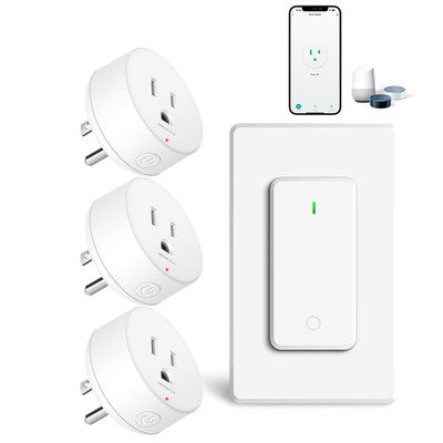 Wifi Smart Outlet Plug with Remote, 3 Electric Smart Plug with Remote,Compatible