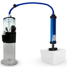 LeLuv Vibrating Penis Pump AERO Handle | 9" or 12" Length WIDE Flange Cylinder