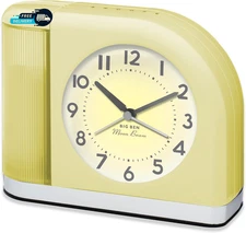 Big Ben Moon Beam Quartz Analog Alarm Clock Yellow with USB 44000Y