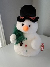 TY Mr. Flurries 2005 Soft Fuzzy Snowman W/ Soft Tree